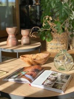 Discount Zestaw 2 stolików kawowych MELODY Jasnobrązowy Wszystkie Stoły|Wszystkie Stoły