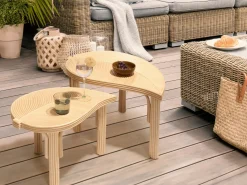 Zestaw 2 stolików kawowych PARALIA Rattan Naturalny