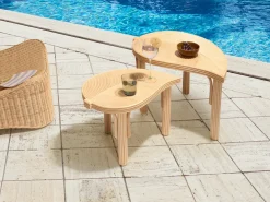 Zestaw 2 stolików kawowych PARALIA Rattan Naturalny