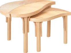 Zestaw 2 stolików kawowych PARALIA Rattan Naturalny