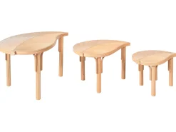 Zestaw 3 stolików kawowych PARALIA Rattan Naturalny