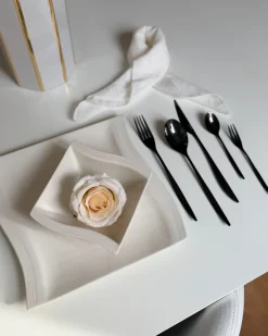 Zestaw sztućców 30 elementów FARFALLE Czarny