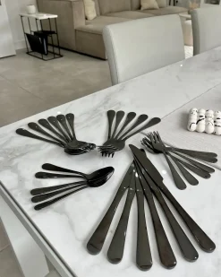 Zestaw sztućców 30 elementów FUSILLI Czarny