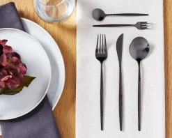 Zestaw sztućców 30 elementów RIGATONI Czarny