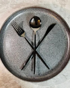 Zestaw sztućców 30 elementów RIGATONI Czarny