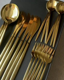 Zestaw sztućców 30 elementów RIGATONI Złoty