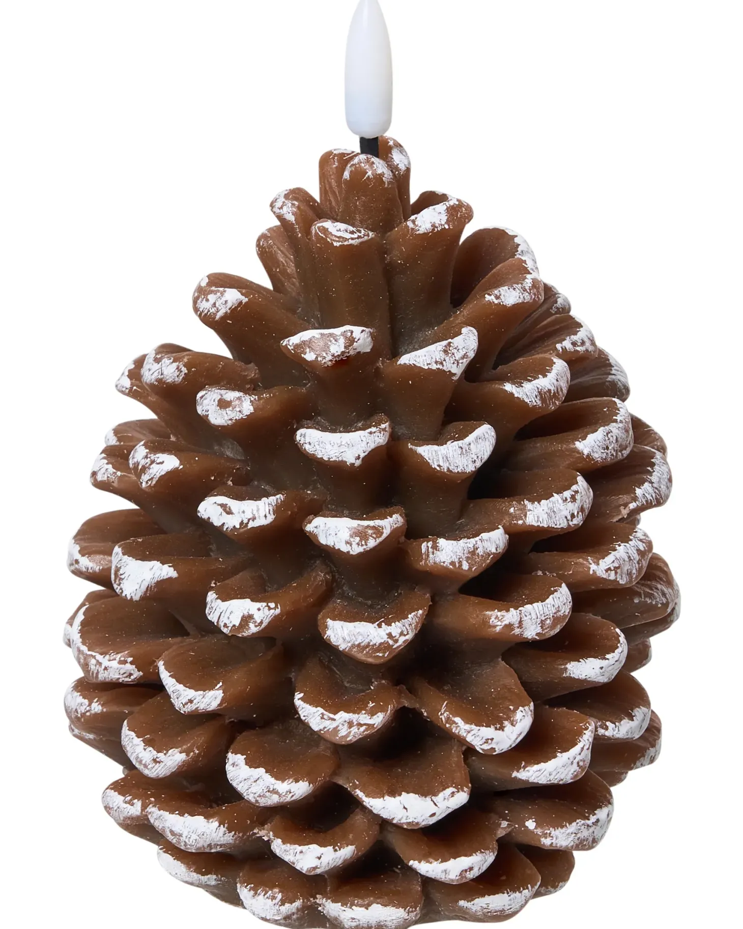 Zestaw 4 świec LED IVRESSE Szyszka 15/12 cm Brązowy