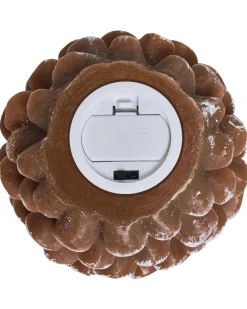 Zestaw 4 świec LED IVRESSE Szyszka 15/12 cm Brązowy