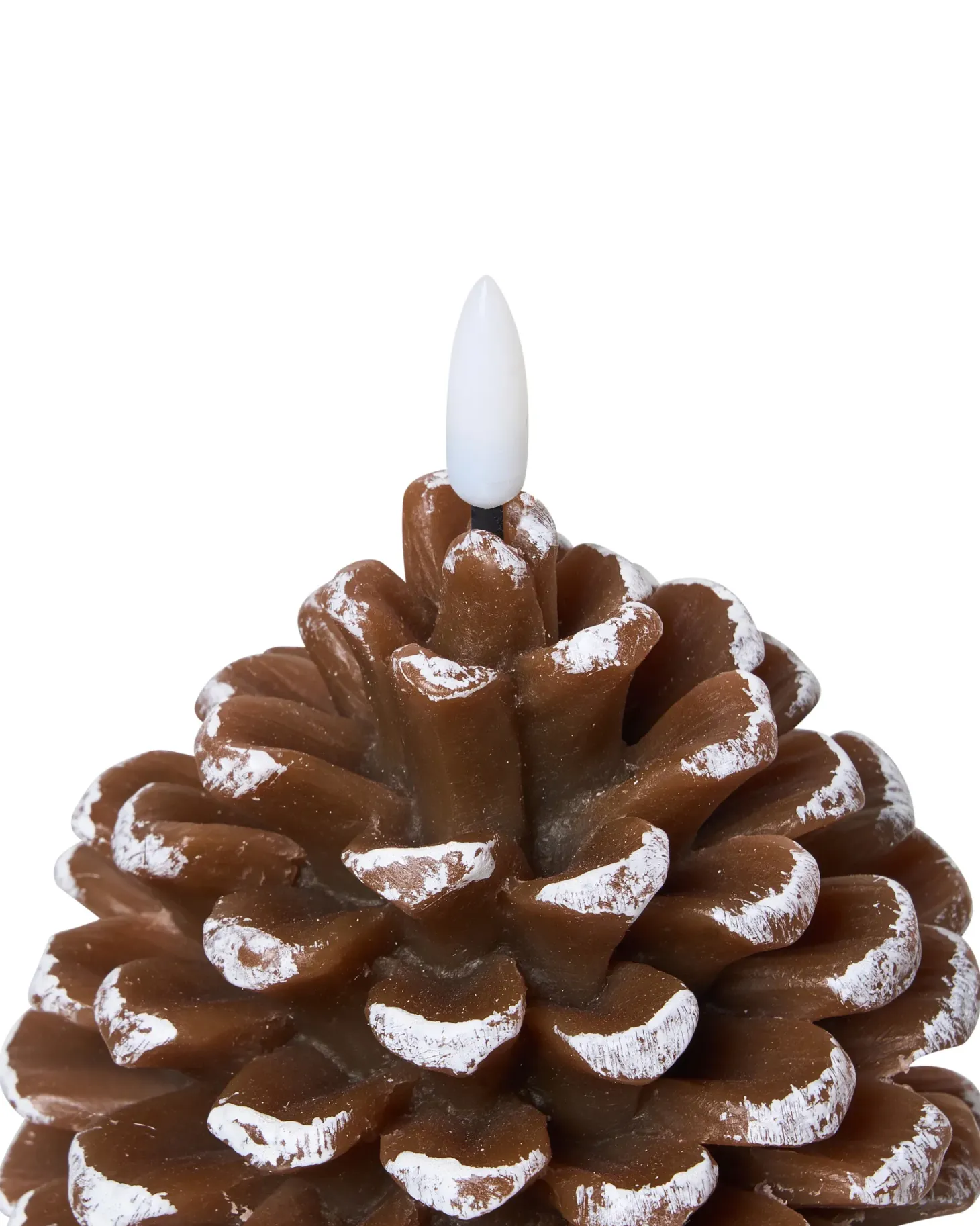 Zestaw 4 świec LED IVRESSE Szyszka 15/12 cm Brązowy