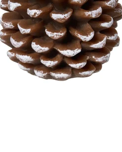 Zestaw 4 świec LED IVRESSE Szyszka 15/12 cm Brązowy