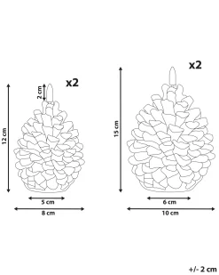 Zestaw 4 świec LED IVRESSE Szyszka 15/12 cm Brązowy