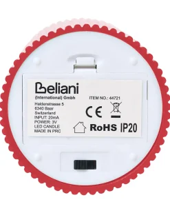 Zestaw 6 świec LED NOISETTE 10/16 cm Czerwony