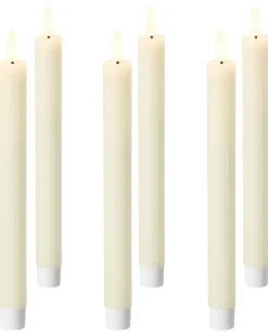 Zestaw 6 świec LED SAPHIR 24 cm Złamana biel