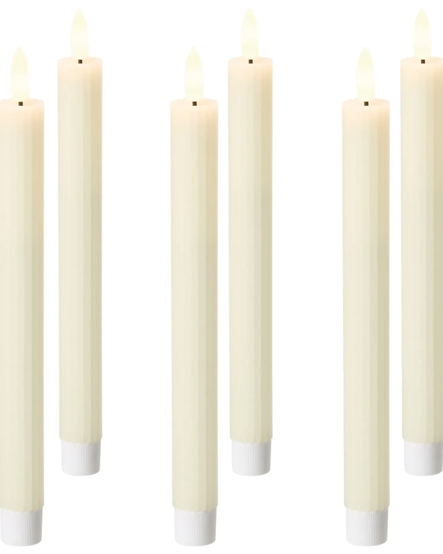 Zestaw 6 świec LED SAPHIR 24 cm Złamana biel