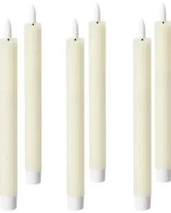 Zestaw 6 świec LED SAPHIR 24 cm Złamana biel