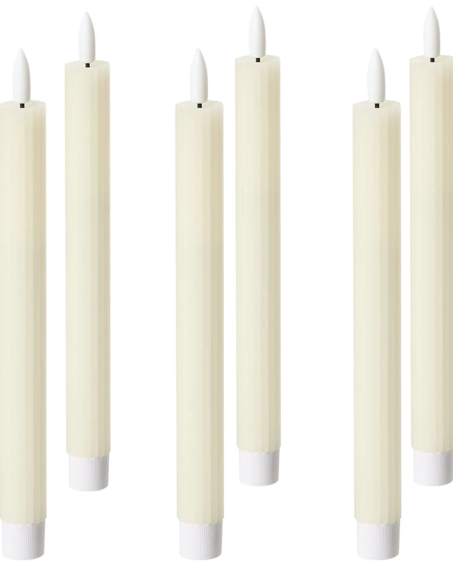 Zestaw 6 świec LED SAPHIR 24 cm Złamana biel