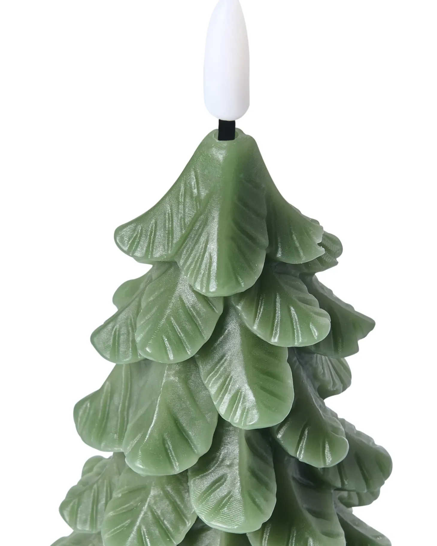 Zestaw 3 świec LED VELOURA Choinka 16 cm Zielony