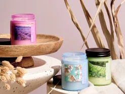 Zestaw 3 świeczek zapachowych FRUITY BLOOM Wosk sojowy Świeże nuty Nuty kwiatowe