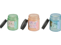 Zestaw 3 świeczek zapachowych FRUITY BLOOM Wosk sojowy Świeże nuty Nuty kwiatowe