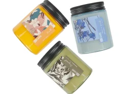 Zestaw 3 świeczek zapachowych FRUITY BLOOM Wosk sojowy Świeże nuty Nuty kwiatowe
