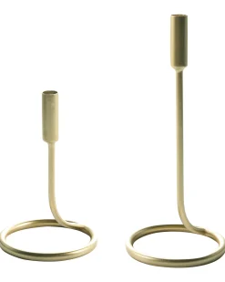Zestaw 2 świeczników BUNYU Metal 19/28 cm Złoty