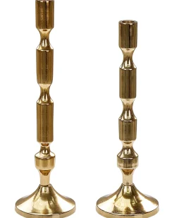 Zestaw 2 świeczników DIKIRNIS Metal 31/36 cm Złoty