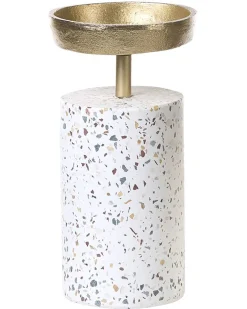 Zestaw 2 świeczników KAENGAN Kamień 13/24 cm Złoty
