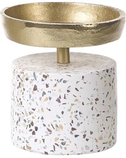 Zestaw 2 świeczników KAENGAN Kamień 13/24 cm Złoty