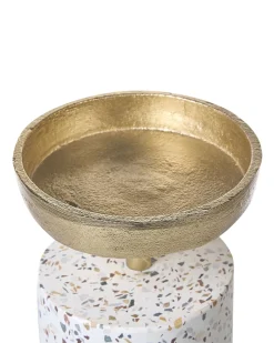 Zestaw 2 świeczników KAENGAN Kamień 13/24 cm Złoty