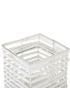 Zestaw 3 świeczników MAROLA Drewno topolowe 54/34/20 cm Biały