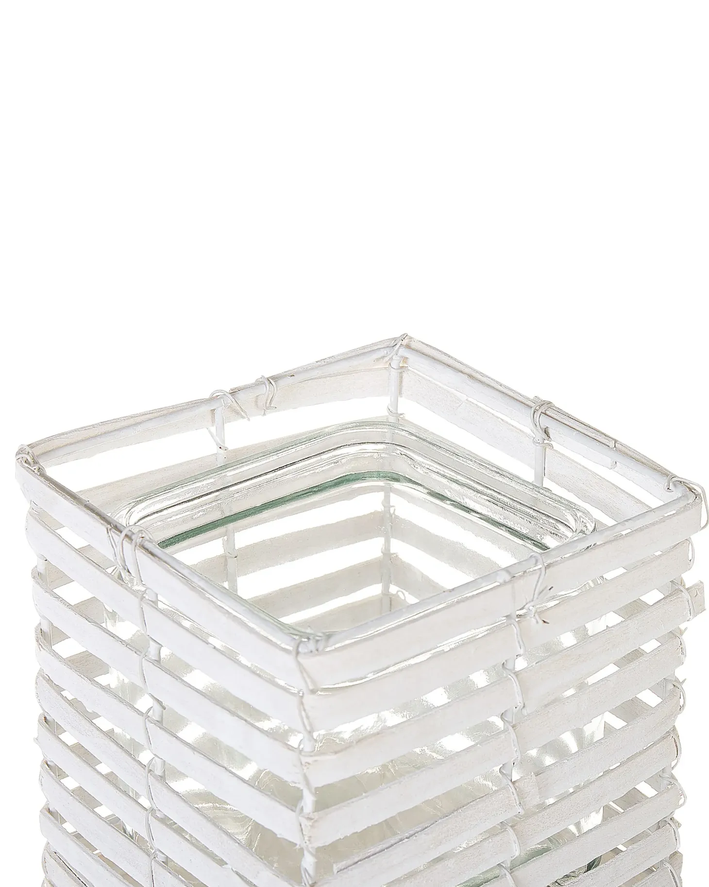 Zestaw 3 świeczników MAROLA Drewno topolowe 54/34/20 cm Biały