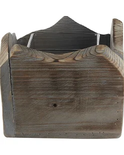 Zestaw 2 świeczników PLATEROS Drewno jodłowe 15/12 cm Ciemnobrązowy