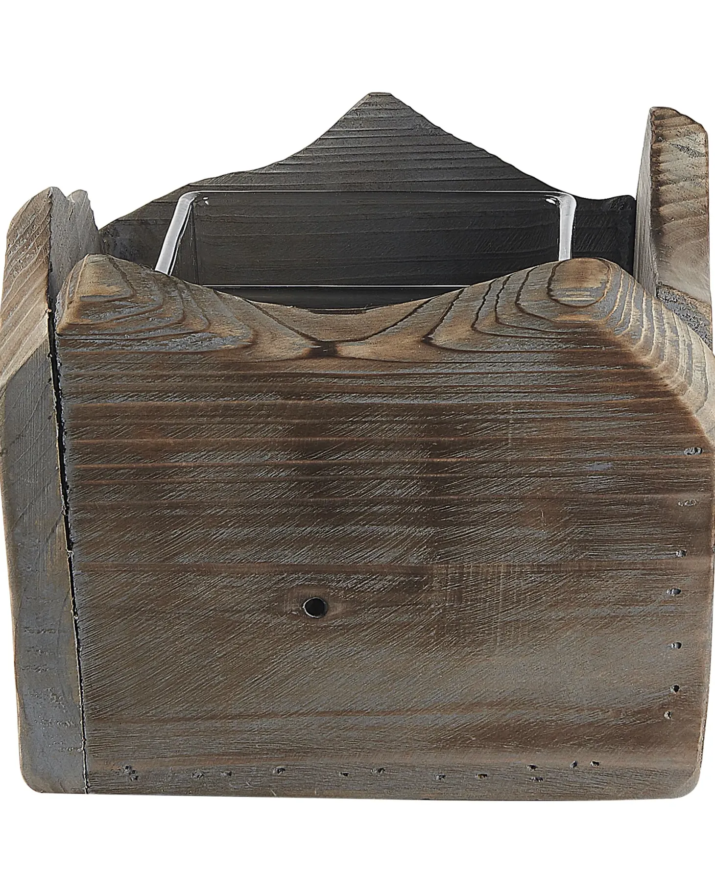 Zestaw 2 świeczników PLATEROS Drewno jodłowe 15/12 cm Ciemnobrązowy