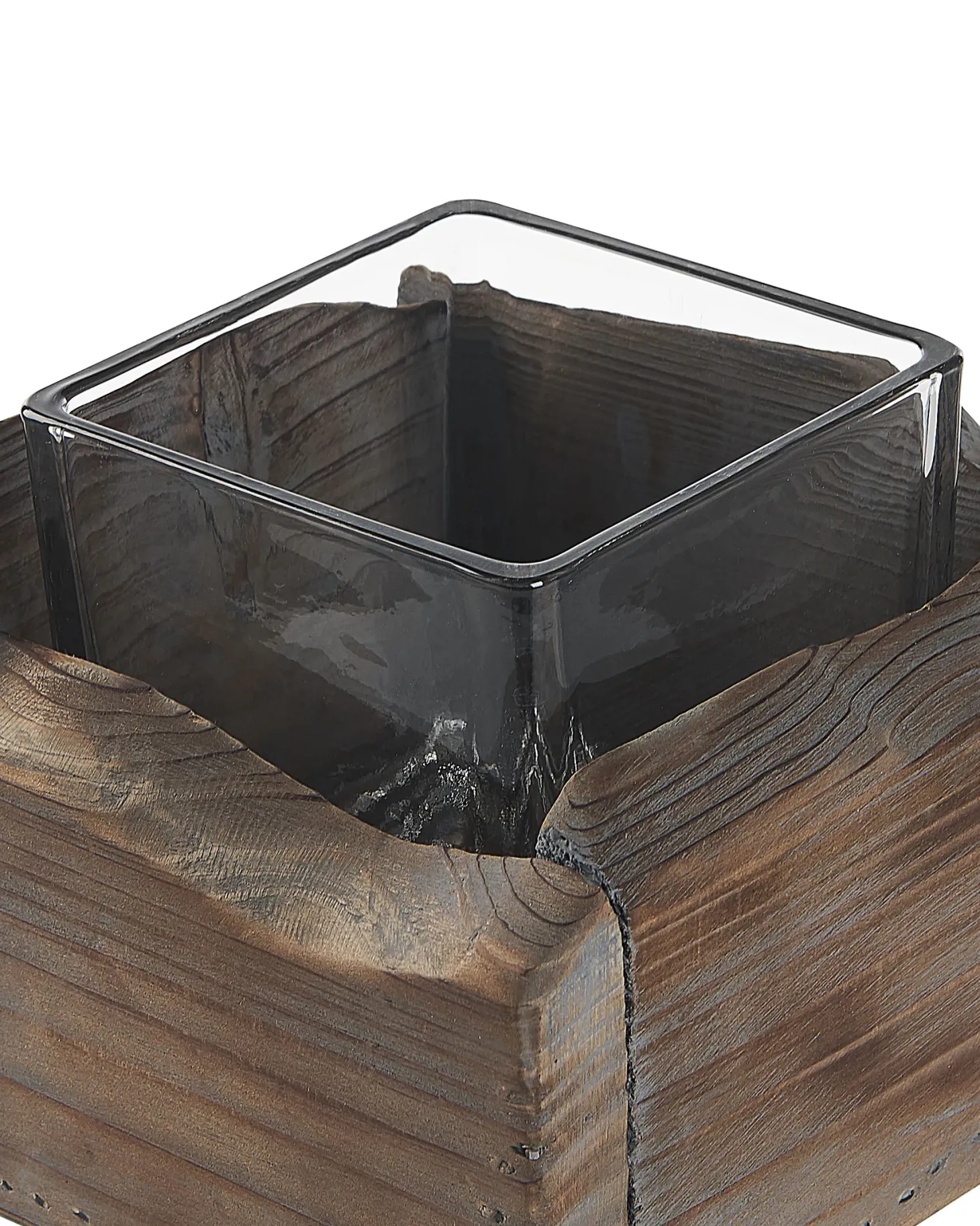 Zestaw 2 świeczników PLATEROS Drewno jodłowe 15/12 cm Ciemnobrązowy
