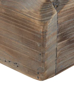 Zestaw 2 świeczników PLATEROS Drewno jodłowe 15/12 cm Ciemnobrązowy