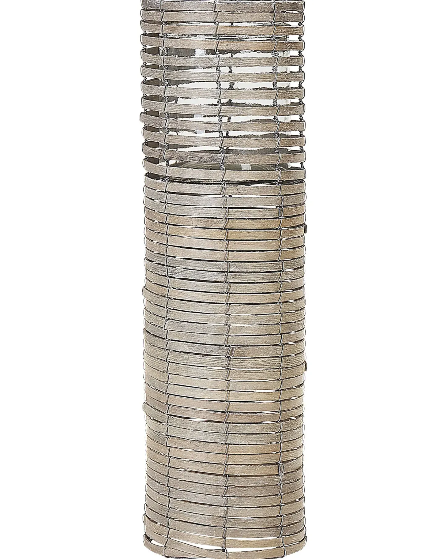 Zestaw 3 świeczników ROVARE Drewno topolowe 60/39/25 cm Szary