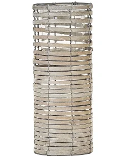 Zestaw 3 świeczników ROVARE Drewno topolowe 60/39/25 cm Szary