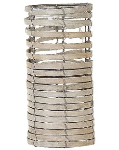 Zestaw 3 świeczników ROVARE Drewno topolowe 60/39/25 cm Szary