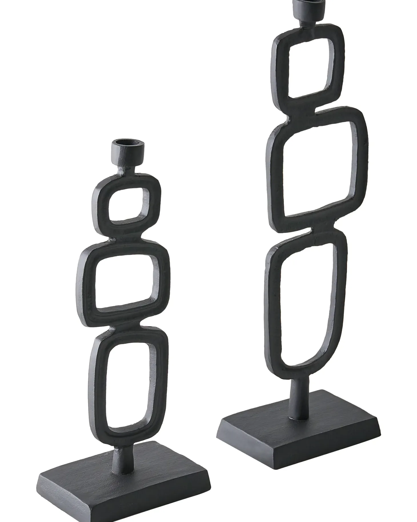 Zestaw 2 świeczników SIPANJE Metal 35/48 cm Czarny