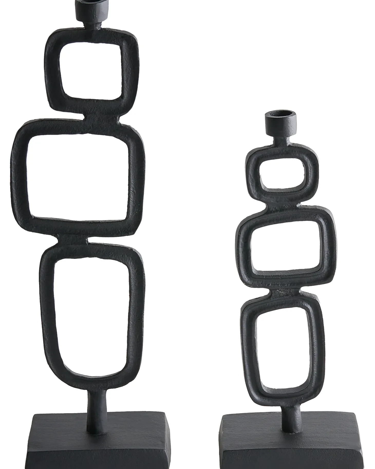 Zestaw 2 świeczników SIPANJE Metal 35/48 cm Czarny