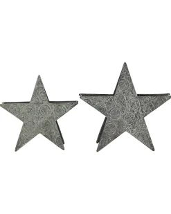 Zestaw 2 świeczników TORNIO Metal 30/26 cm Srebrny