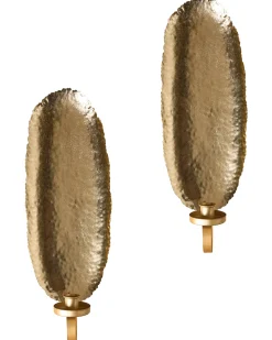 Zestaw 2 świeczników wiszących FEIJO Metal 44 cm Złoty