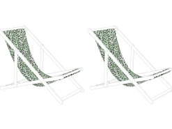 Zestaw 2 wymiennych tkanin do leżaków ogrodowych ANZIO/AVELLINO 113 x 44 cm Zielony