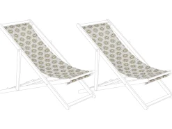 Zestaw 2 wymiennych tkanin do leżaków ogrodowych ANZIO/AVELLINO 113 x 44 cm Piaskowy