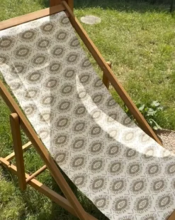 Zestaw 2 wymiennych tkanin do leżaków ogrodowych ANZIO/AVELLINO 113 x 44 cm Piaskowy