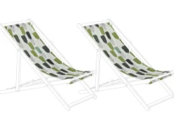 Zestaw 2 wymiennych tkanin do leżaków ogrodowych ANZIO/AVELLINO 113 x 44 cm Zielony