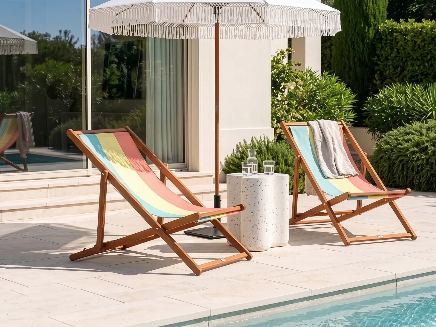 Zestaw 2 wymiennych tkanin do leżaków ogrodowych ANZIO/AVELLINO 113 x 44 cm Kolorowy