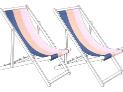 Zestaw 2 wymiennych tkanin do leżaków ogrodowych ANZIO/AVELLINO 113 x 44 cm Kolorowy