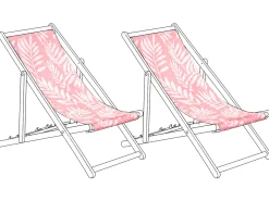 Zestaw 2 wymiennych tkanin do leżaków ogrodowych ANZIO/AVELLINO 113 x 44 cm Różowy